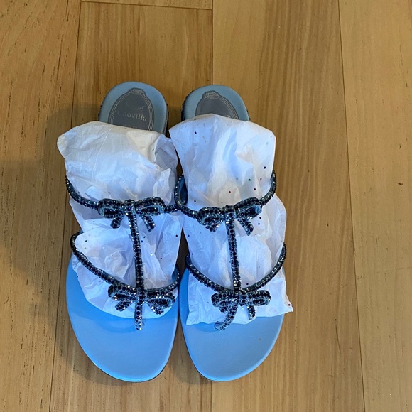 Rene Caovilla Blue Beaded Sandals - Picture 5 of 5